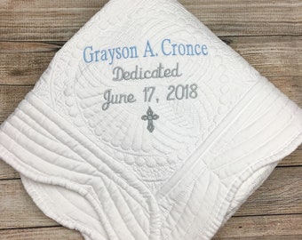 Baby Dedication Gift for girl Christening Gifts for Granddaughter Baptism Gift Girl Personalized Baby Blanket Personalized Gift Baptism Date