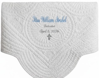 Personalized Baby Blanket Boy Monogrammed Baby Baby Baptism Quilt Monogrammed Quilt for Boys Monogram Blanket christening gift Crucifix