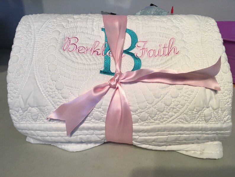 Monogrammed Baby Quilt Personalized Baby Blanket Etsy