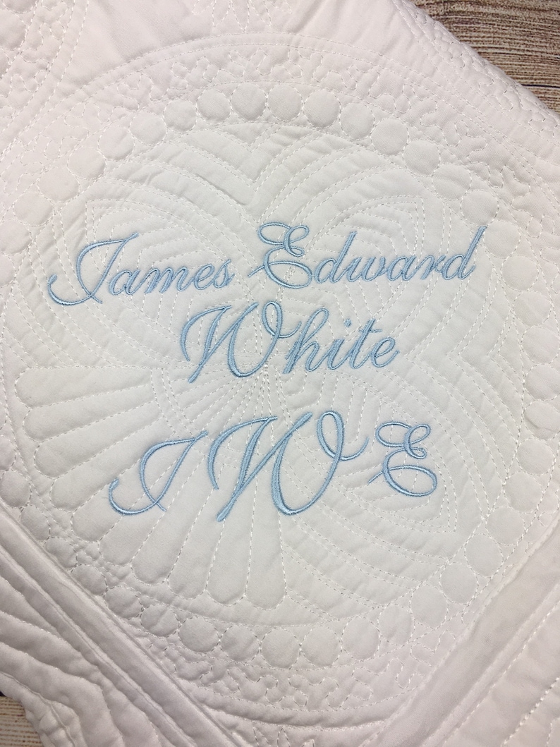 Baptism Quilt Baptism Gift Crucifix Monogrammed Baby Quilt Monogrammed Quilt for Boys Monogram Blanket Personalized Baby Blanket Boy
