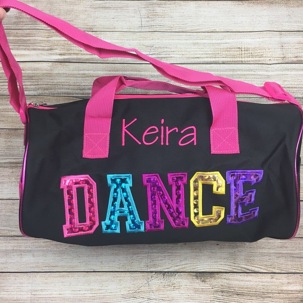 Dance Bag for Girls, Personalized Toddler Dance Bag, Sparkly Dance Bag, ballet dance bags Personalized Monogrammed Dance Duffel Bag