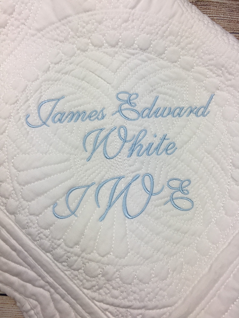 Baptism Quilt Baptism Gift Crucifix Monogrammed Baby Quilt Monogrammed Quilt for Boys Monogram Blanket Personalized Baby Blanket Boy