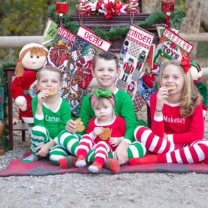 Matching Christmas Pajamas, Family Christmas Pajamas, Monogram Christmas Pajamas, Kids Christmas Pjs, Christmas Pajamas Family,