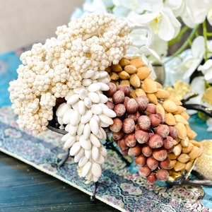 Sofreh aghd hazelnut, almond, noghl and Jordan almond clusters - set of 3