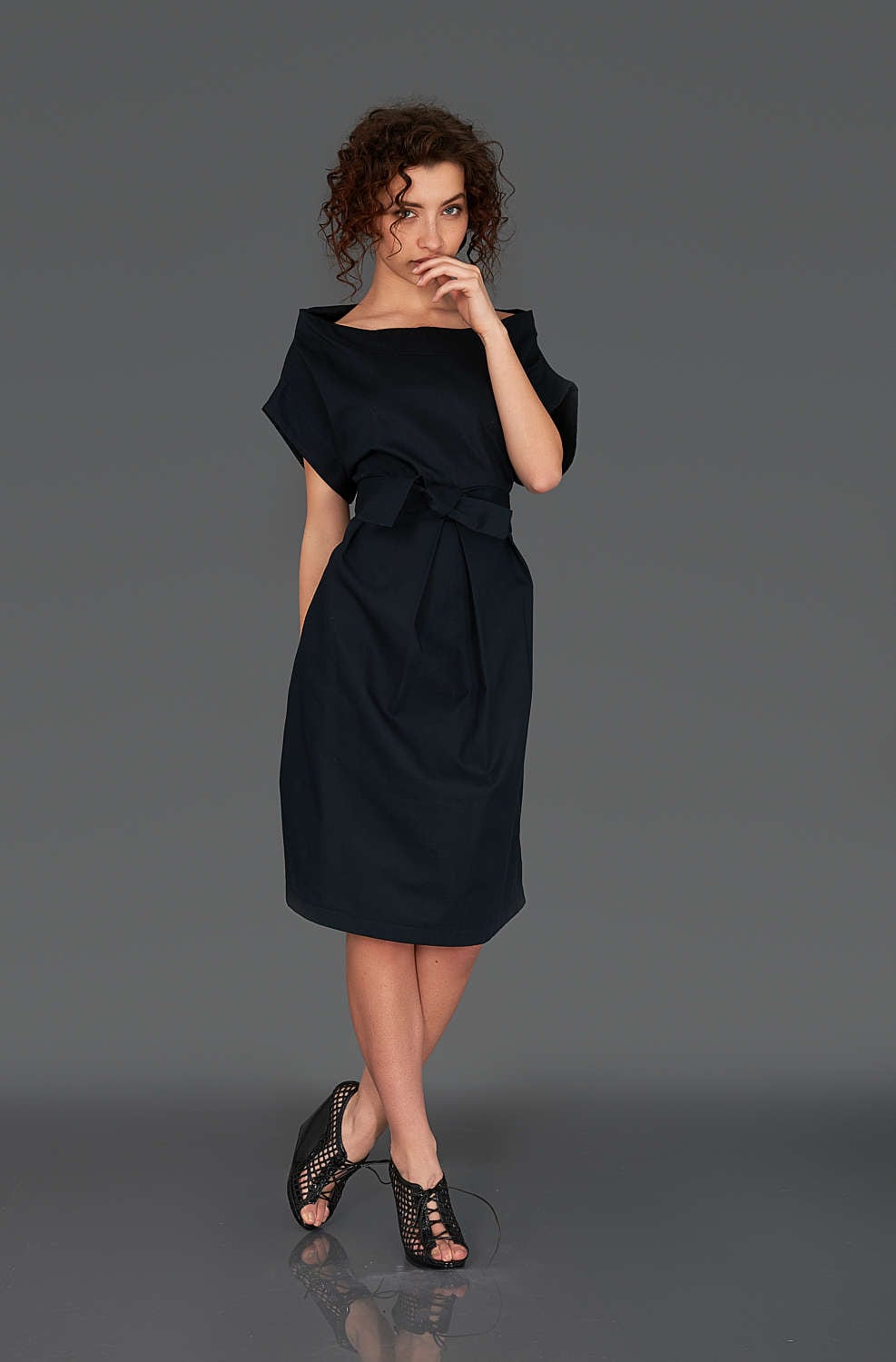 Satin Cotton Cocktail Dress: Elegant Little Black Dress - Etsy