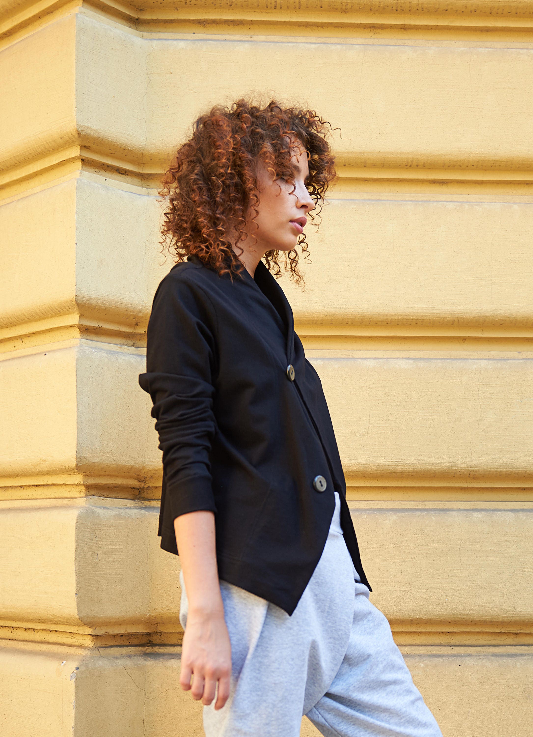 Short black evening jacket sale