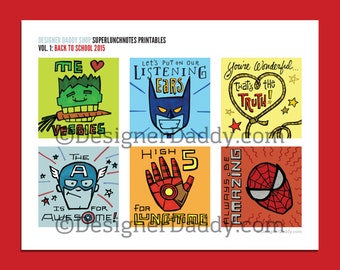 Superhero Lunch Notes - instant download - Vol. 1: Back to School!