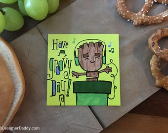 Baby Groot Lunch Note + Coloring Pge - instant download