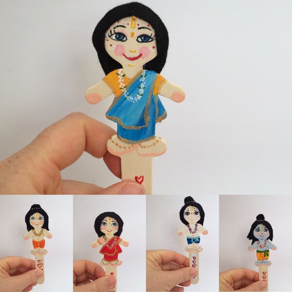 Play & remember krishna Set of krsna balaram radha puppet dolls Krishna toys