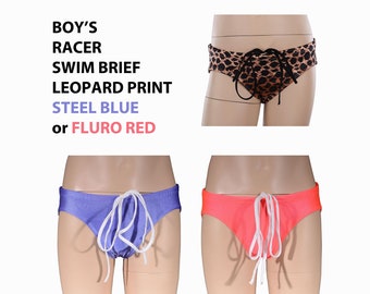 Boys Swim Brief, Australian Made, Beachwear Racer Springboard Swimwear Swimsuit Trunks Tri, Many Colours & Sizes Available