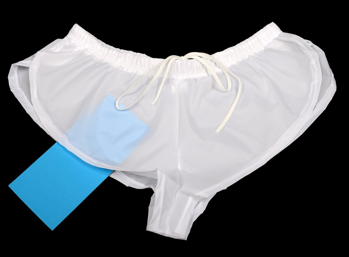 Mens Sheer White Nylon Sprinter Shorts W/waist Rope, Australian Made