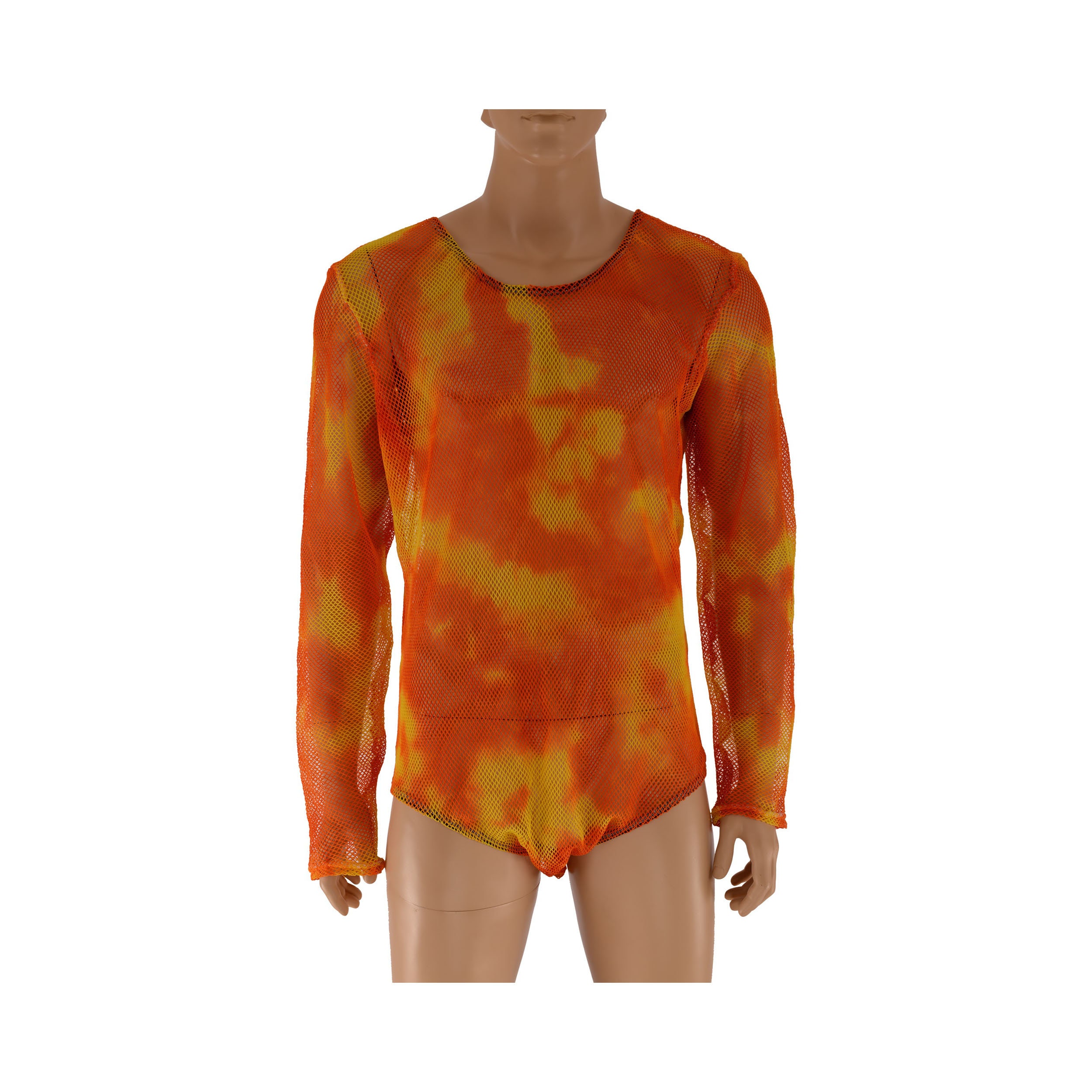 Men's XXL Tie Dye Fishnet Leotard: Acro Dance, Gymnastics