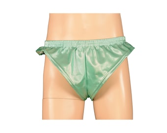 Mens Green Nylon Shiny Silver Lamé Xtreme Shorts, Australian Made, Acro Dance Gym Beine Muskel Sprinter Sport Gewichtheben Yoga