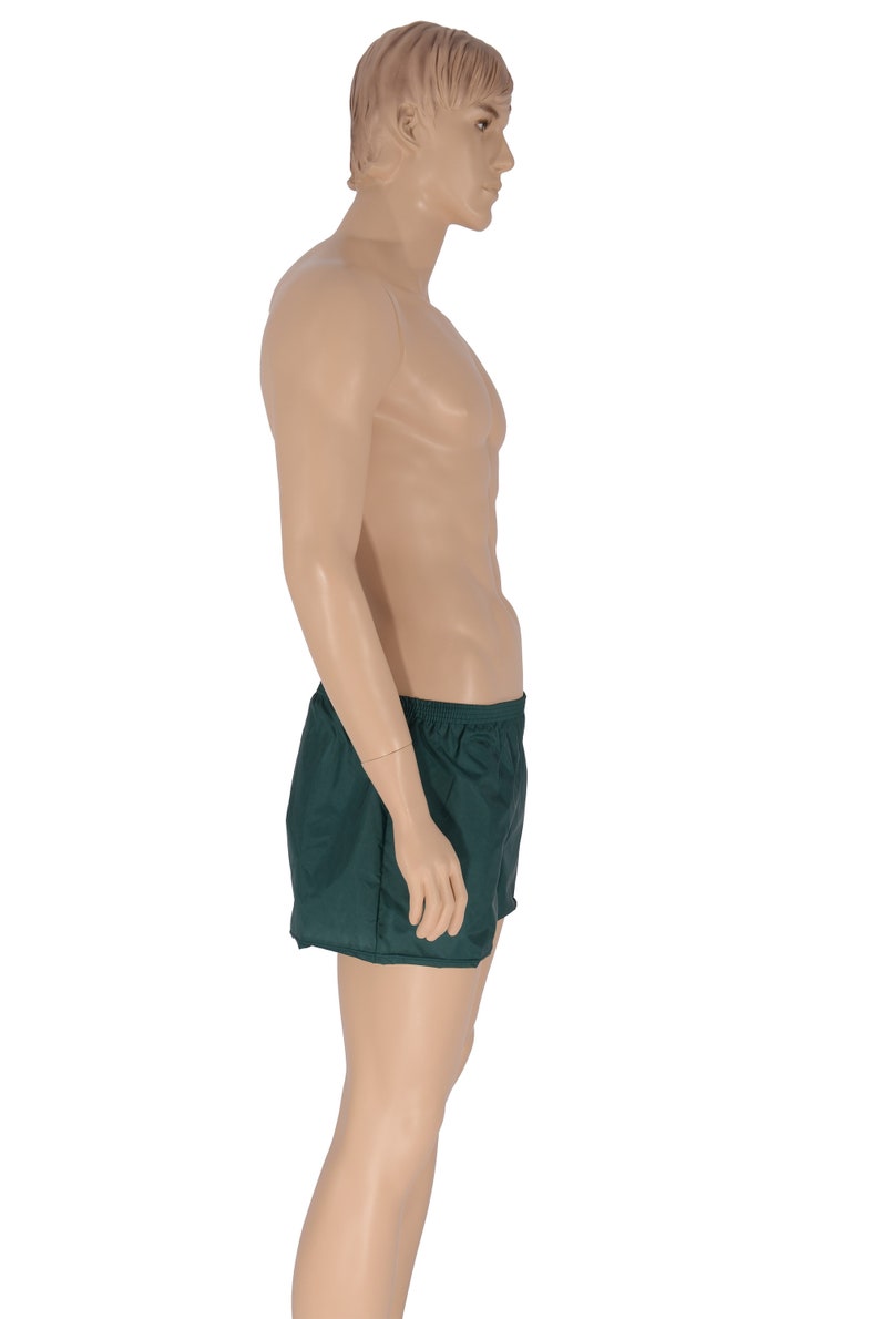 May include: A dark green pair of athletic shorts.