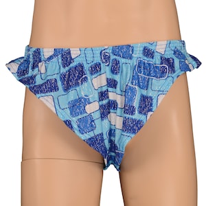 Mens Xtreme Shorts: Silver Glitter Blue & White, Australian Made (M)