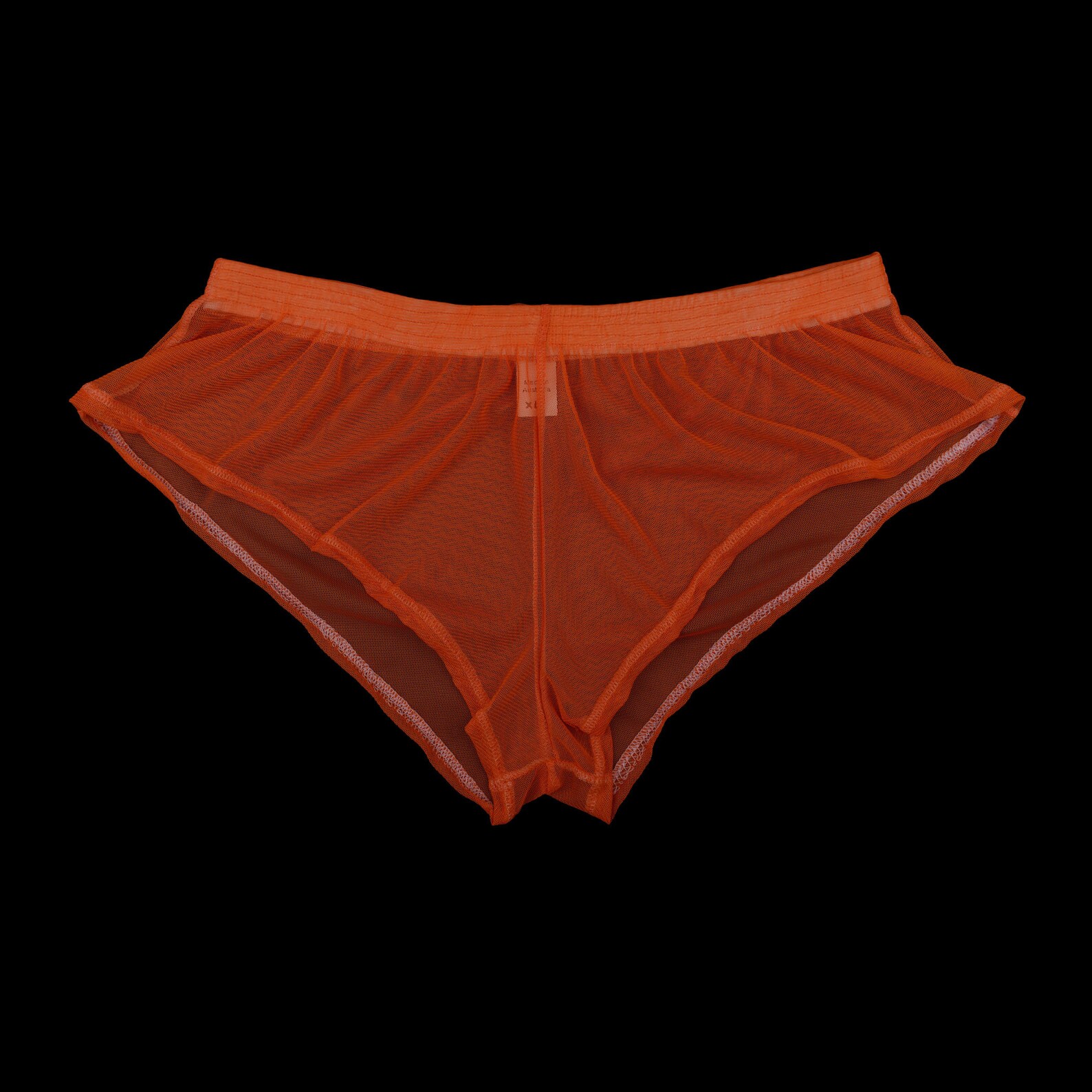 Mens See Through Orange Nylon Mesh Booty Shorts Australian Etsy