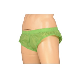 Mens Green Polyester Booty Tooty Short Shorts, Australian Made, Gym Summer Wear Clothing Pants Muscle Running Sports Track Beach Street Home