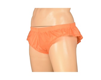 Short court Tooty en polyester orange pour homme, fabriqué en Australie, Acro Dance Gym Jogging Legs Muscle Sprinter Sports Marche Yoga