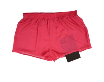 Mens Pink Polyester Square Cut Shorts - Australian Made