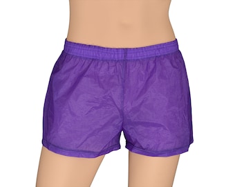 Mens Sheer Purple Ripstop Nylon Shorts - Square Cut, Australian Made