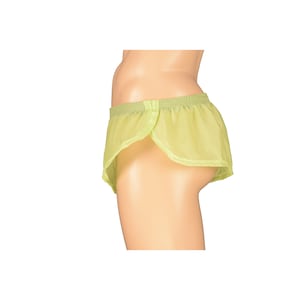 Mens Lime Green Polyester Sprinter Shorts - Australian Made