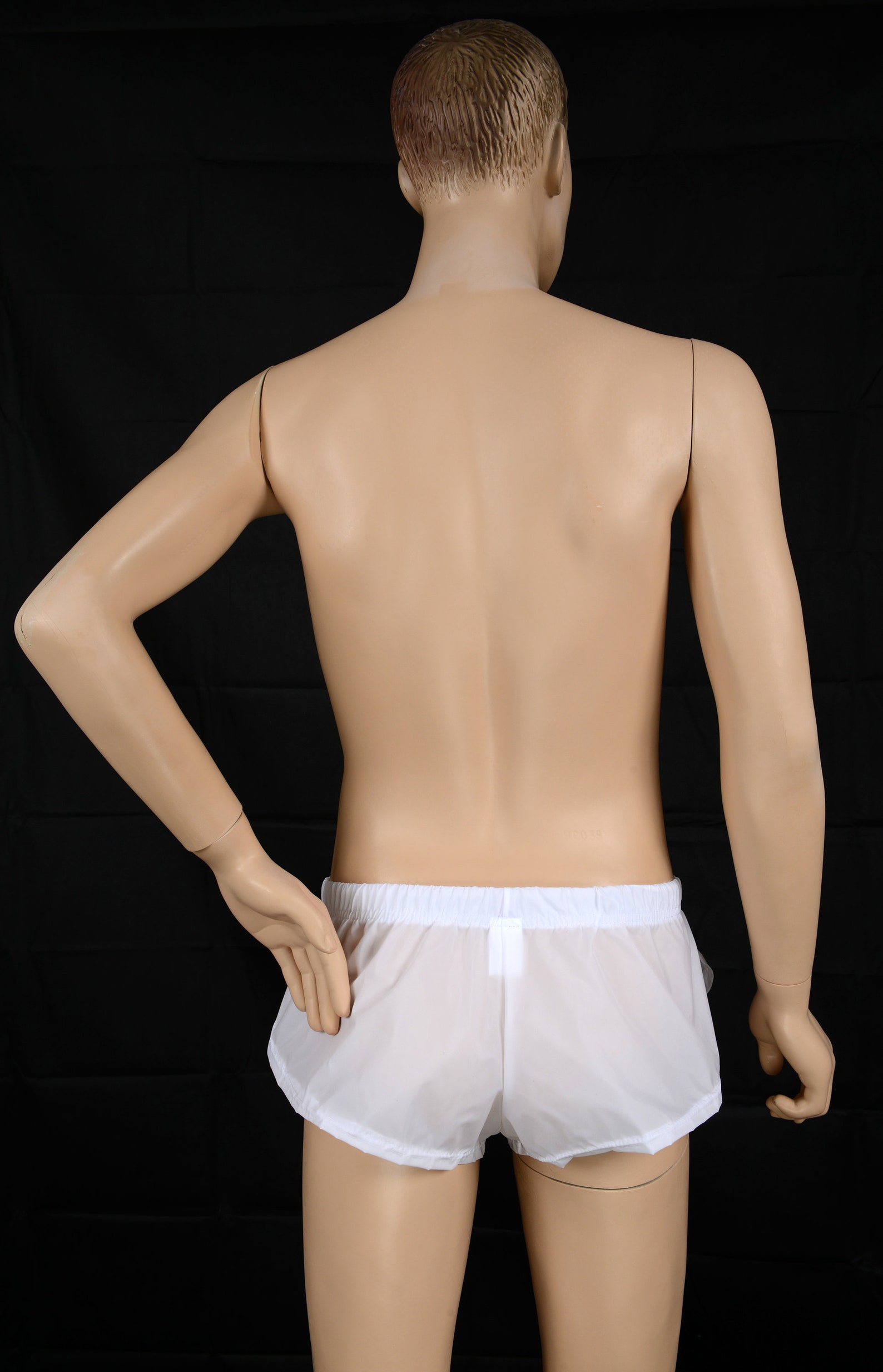 Mens Sheer White Nylon Sprinter Shorts W/waist Rope, Australian Made