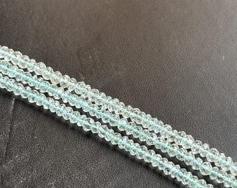 Cuentas redondas facetadas de aguamarina, 3,5-4 mm Cuentas redondas facetadas de aguamarina, Cuentas redondas de aguamarina, Cuentas de aguamarina, Aguamarina
