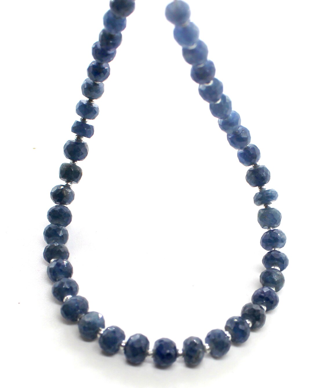Fil De Perles En Saphir Bleu Naturel, Forme Rondelle, 7x7 à 11x11 Mm (environ 39 Cm)