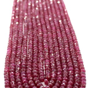 Corundum gefärbte Rubin Facettierte Perlen, Rubin Perlen, Rondelle Rubin Perlen, Facettierte Rubin Perlen, Rondelle Perlen