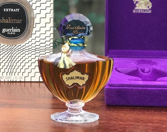 Vintage 1960s Guerlain Shalimar Pure Extrait Perfume Veritable Flacon Chauve Souris 1 Oz 30 ml Sealed Full French Parfum for Collectors