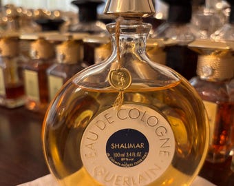 Vintage 1970s Guerlain Shalimar Eau De Cologne 100ml 3.4 Oz Round