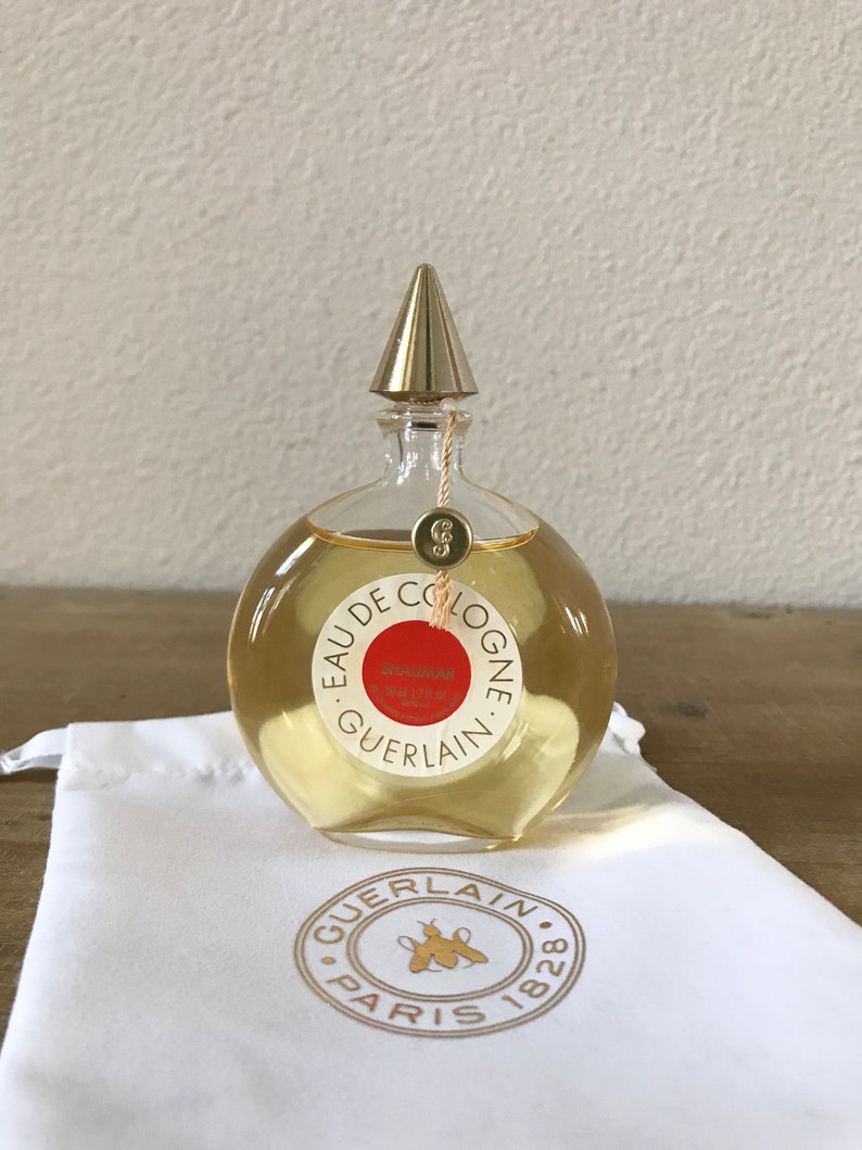 Guerlain Shalimar Eau De Cologne Veritable Round Bottle 1.7 Oz 50 ml Full Bottle & Pouch Vintage 1970s French Parfum Perfume Gift Collectors afbeelding 2