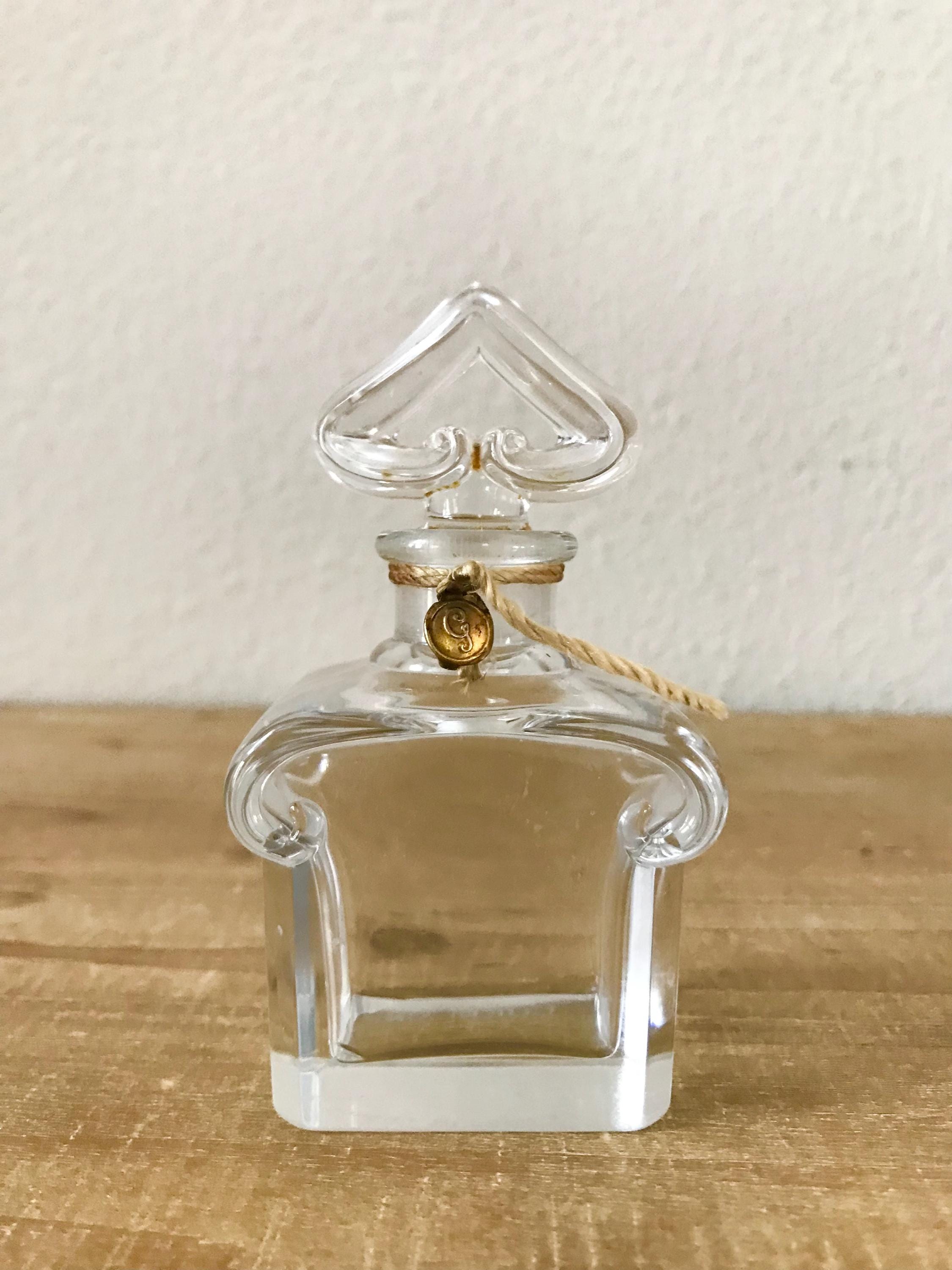 EMPTY Guerlain Baccarat Crystal Perfume Bottle, Bouchon Coeur