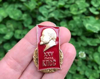 Vintage Soviet Pin Lenin Pin Soviet Russian Revolutionary Socialist Leader Pin Communist Communism Propaganda USSR Vintage Badge Lenin