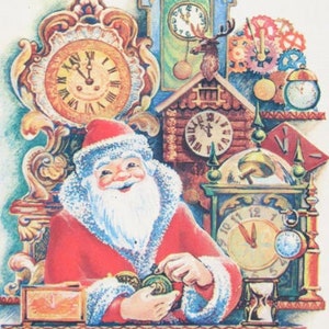 vintage Carte de Noël Carte postale russe Populaire soviétique URSS Père Noël Père Frost Noël Bonne Année Cartes postales à collectionner