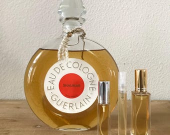 Sample from Vintage 1960s Guerlain Shalimar Eau De Cologne Sample Decant 5ml 10ml 20ml Eau De Cologne Veritable French Perfume Fragrance