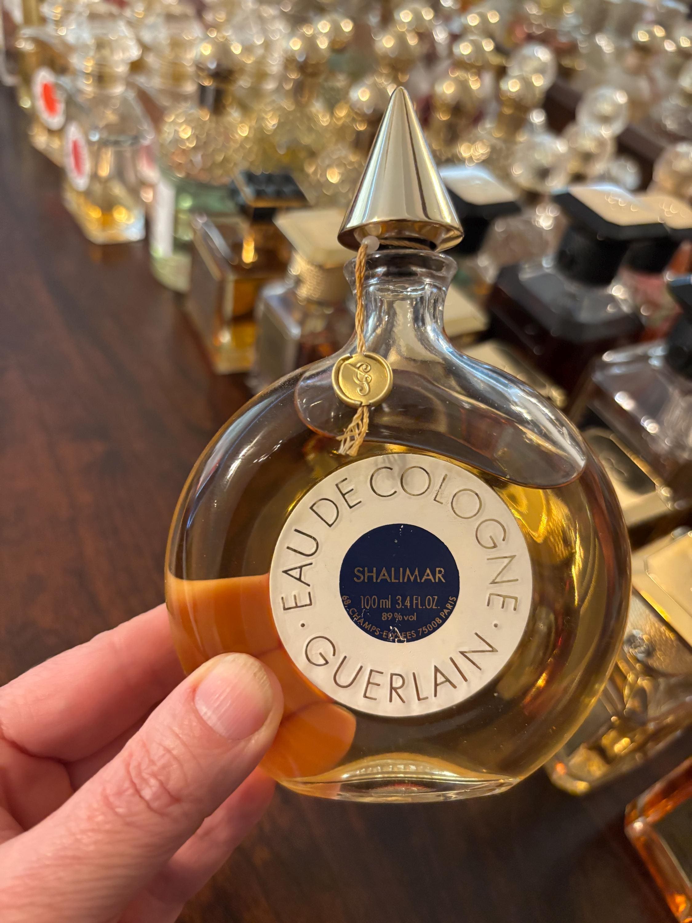 Vintage 1970s Guerlain Shalimar Eau De Cologne 100ml 3.4 Oz Round