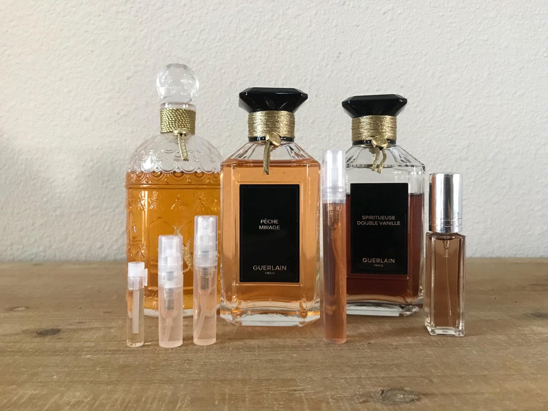 Guerlain Peach Peche Mirage Double Vanille Rose Barbare Sample