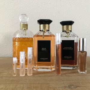 Guerlain Peche Peach Mirage Sample Double Vanille Rose Barbare Decant from EDP 1ml 2ml 3ml 5ml 10ml Perfume Veritable French