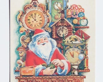 Weihnachtskarte „Weihnachtsmann über Kalifornien“ – 12 Karten Mit Umschlägen, 11,4 X 15,9 Cm