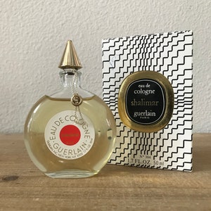 Guerlain Shalimar Eau De Cologne Veritable Round Bottle 1.7 Oz 50 ml Full Bottle in Box Vintage 1970s French Parfum Perfume Gift Collectors