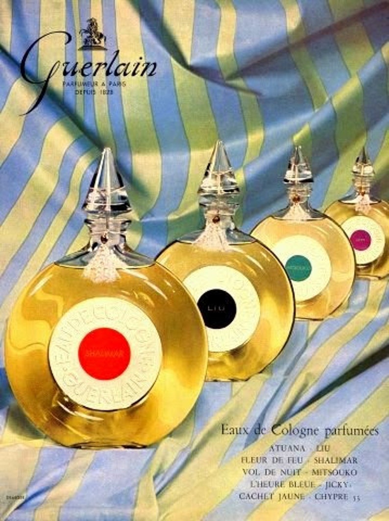 Guerlain Shalimar Eau De Cologne Veritable Round Bottle 1.7 Oz 50 ml Full Bottle & Pouch Vintage 1970s French Parfum Perfume Gift Collectors afbeelding 9