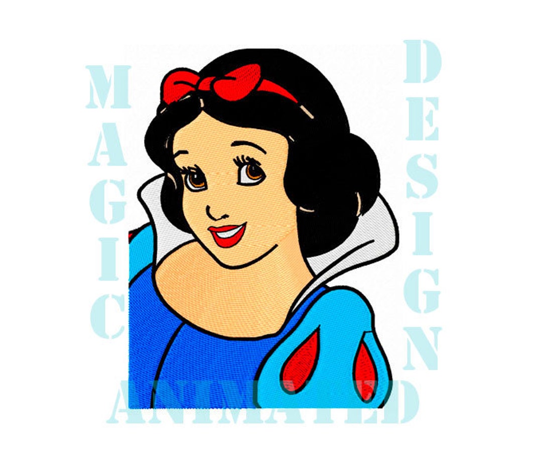 Snow White Machine Embroidery Design in 2 Sizes instant Download Etsy
