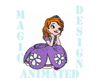 Sofia princesa diseño bordado en 2 tamaños---descarga inmediata---