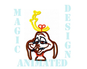 Max Dog Machine Applique Design en 2 tamaños ---Instant descargar---