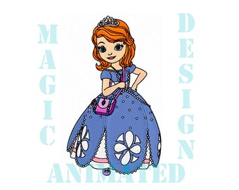 Sofia princesa bordado diseño en 4 tamaños---descarga inmediata---