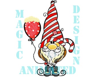 Elf Claus Red Machine Embroidery Design en 4 tamaños ---La descarga instante---