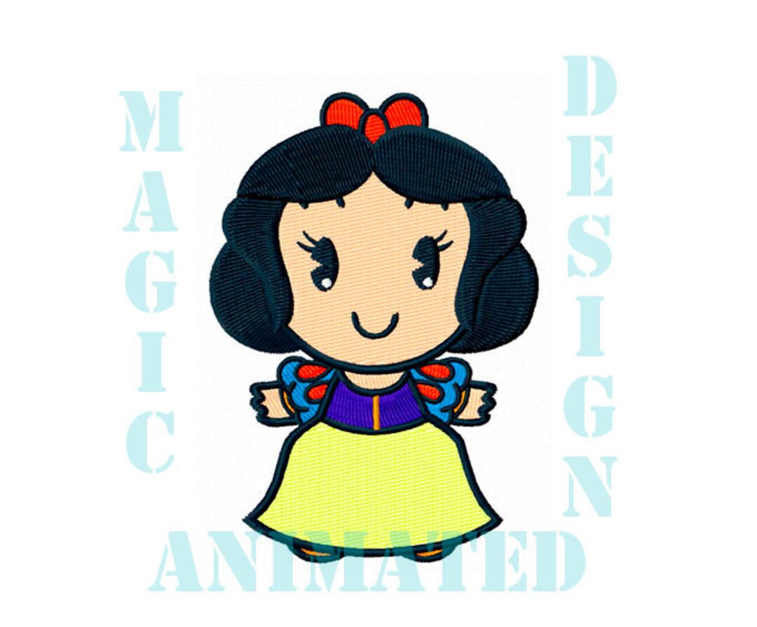 Snow White Machine Embroidery Design in 2 Sizes instant Download Etsy