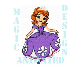Sofia princesa diseño bordado en 2 tamaños---descarga inmediata---