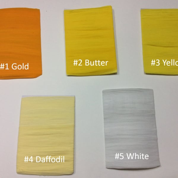 Supply Nylon Stocking Fabric Flower Floral High Stretch Plain DIY Material Gold Butter Yellow Daffodil White Spandex